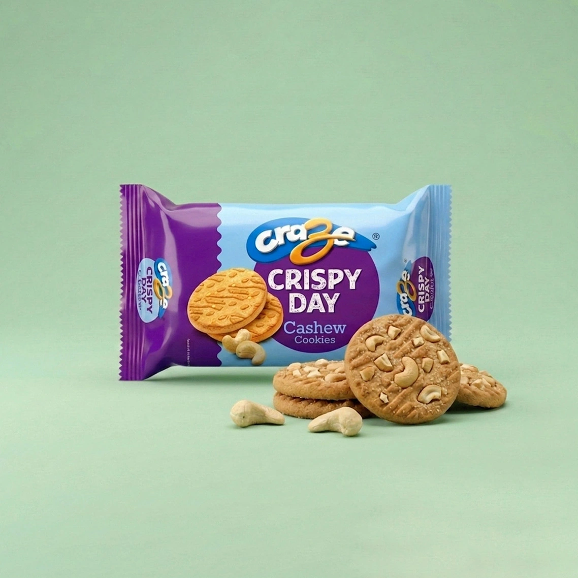 Craze Crispy Day Cashew Cookies
